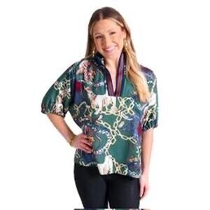 Emily McCarthy Poppy Top  Royal Animal Size Medium